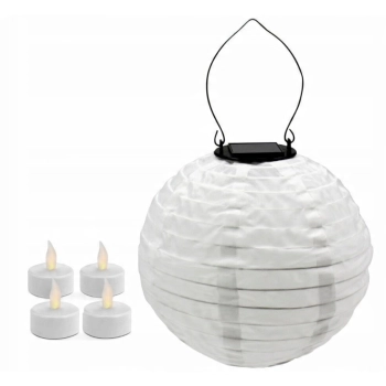 LED Wisząca lampa solarna 20cm tekstylna dekoracja