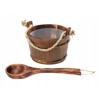 ZESTAW DO SAUNY WIADERKO DREWNIANE 3,6L + CHOCHLA