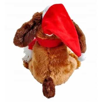 TAŃCZĄCY PIES MASKOTKA PLUSZAK BOŻONARODZENIOWY GRA TAŃCZY 25 CM