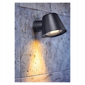 Lampa punktowa ścienna IP44 GU10 czarna