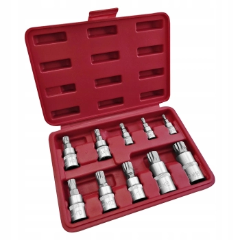 Nasadki XZN 10 elementów 1/4" 3/8" 1/2"
