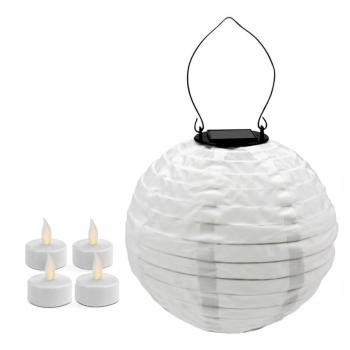 LED Wisząca lampa solarna 20cm tekstylna dekoracja