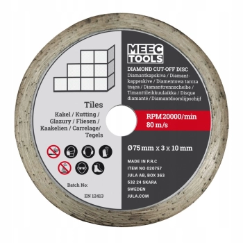 Tarcze tnące 3 części Ø75 mm metal glazura tworzy