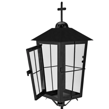 Lampion na świece na grób czarny 70cm latarenka