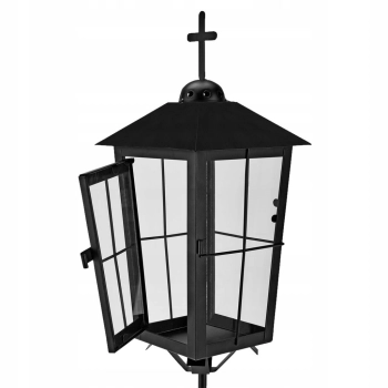 Lampion na świece na grób czarny 70cm latarenka